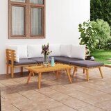 The Living Store Vrtna sedežna garnitura 6-delna z blazinami trden akacijev les - Vrtna Sedežna Garnitura, (21481508) | Shoptok.si
