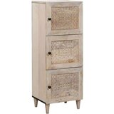 vidaXL Visok predalnik s polico Bela 40 x 33 x 110 cm trden mangov les | Shoptok.si