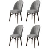 Hanah home Ritim - Grey, Brown GreyBrown Chair Set (4 Pieces) | ePonuda.com