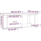 vidaXL Stolić za kavu sivog hrasta 100x50,5x35 cm konstruirano drvo | shoptok.hr