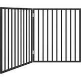 vidaXL Vrata za pse zložljiva 2 panela črna 160 cm topolovina | Shoptok.si