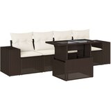 vidaXL 5-dijelni set vrtnih sofa s jastucima poliratan smeđi | shoptok.hr