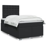 vidaXL Box spring postelja z vzmetnico črna 120x190 cm umetno usnje | Shoptok.si