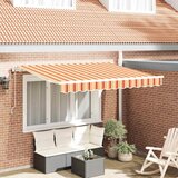 vidaXL retraktilna tenda večbarvno in rumeno in oranžno in belo | Shoptok.si