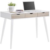 CARRYHOME pisalna miza leseni material bela, barve hrasta Cene