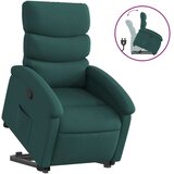 vidaXL Naslanjač s funkcijo vstajanja temno zeleno blago | Shoptok.si