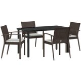 vidaXL Set treh Rjava Poli ratan, Jeklo 2 kosa Trajno Vrtni stol, (22087546) | Shoptok.si