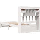 vidaXL Knjižna postelja brez vzmetnice bela 75x190 cm trdna borovina | Shoptok.si