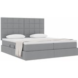 Krevet s od storage s pohranom Svjetlosiva 200 x 200 cm Tkanina | Shoptok.si