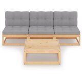 Maison Chic Seti vrtnega pohištva - Vrtna garnitura - Vrtni pohištvo set 4-delna z blazinami trdna borovina, (21820924) | Shoptok.si