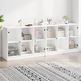  Regal za knjige s vratima bijeli 204x37x75 cm konstruirano drvo | shoptok.hr