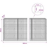  Gabion s 5 mm žicom i mrežom 5x5 cm 800x30x150 cm | shoptok.hr