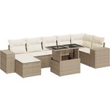 Maison Chic Seti vrtnega pohištva - Vrtna garnitura - Vrtni pohištvo set 8-delna z blazinami bež poli ratan, (21800330) | Shoptok.si