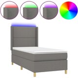  Box spring postelja z vzmetnico LED temno siva 100x200 cm blago, (20723423) | Shoptok.si