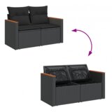 9 komada vrtni kauč set s jastučićima Crni poli ratan akacija | shoptok.hr
