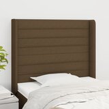  Uzglavlje s ušima tamnosmeđe 83x16x118/128 cm od tkanine Cijene