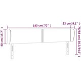  Uzglavlje s ušima svjetlosivo 183x23x78/88 cm od tkanine | shoptok.hr