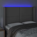  Posteljno vzglavje sivo 147x16x118/128 cm umetno usnje, (20737324) | Shoptok.si