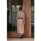 Marisse Beige Midi Dress With A Wide Belt | Eponuda.ba