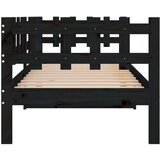  Dnevna postelja črna 90x190 cm trdna borovina, (20723893) | Shoptok.si