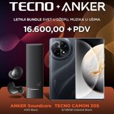 Tecno camon 30s 6/128gb black + bubice a30i | ePonuda.com