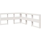 Knjižna postelja brez vzmetnice bela 135x190 cm trdna borovina | Shoptok.si
