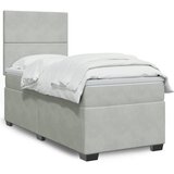 Box spring krevet s madracem svjetlosivi 80 x 200 cm baršunasti | shoptok.hr