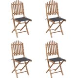  5-dijelni sklopivi vrtni blagovaonski set od bambusa Antracitno siva 40 x 40 x 3 cm | Shoptok.si