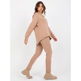 Fashion Hunters Beige two-piece sweatshirt set with pants | shoptok.hr