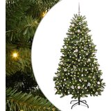 vidaXL Umestno božično drevo z LED lučmi Zelena 240 cm PVC in kovina | Shoptok.si