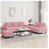 vidaXL 3-dijelni set sofa s jastucima ružičasti baršunasti Cijene
