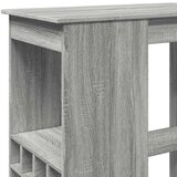 vidaXL Barska miza s policami siva sonoma 90x47,5x103,5 cm inž. les | Shoptok.si