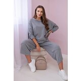 Kesi Włoski Cotton sweatshirt pants set grey melange | shoptok.hr
