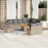 Maison Chic Seti vrtnega pohištva - Vrtna garnitura - Vrtni pohištvo set 11-delna z blazinami bež poli ratan, (21818096) | Shoptok.si