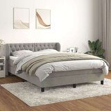  Box spring postelja z vzmetnico svetlo siva 140x200 cm žamet, (20791560) Cene