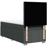 vidaXL Box spring postelja z vzmetnico temno siva 90x200 cm blago | Shoptok.si