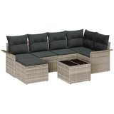  Sjedeća garnitura za vrt 7 pcs Svjetlosiva Poli ratan | shoptok.hr