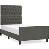 Maison Chic Posteljni okvir - Enojna postelja - Postelja za odrasle brez vzmetnice temno siv 100x200 cm žamet-J7848, (21767925) Cene