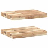 vidaXL Plutajuće police 2 kom 60x30x4 cm Neobrađeno puno drvo akacije - Prirodna 60 x 30 x 4 cm 2 1 | shoptok.hr