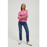 Marisse Fuchsia Sweater With Decorative Weave | Shoptok.si