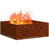  Kamin Smeđa 80 x 80 x 30 cm Čelik otporan na vremenske uvjete | shoptok.hr
