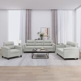 vidaXL 3-dijelni set sofa s jastucima svjetlosivi od mikrovlakana | shoptok.hr