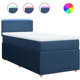 vidaXL Krevet s oprugama i madracem plavi 90 x 200 cm od tkanine | shoptok.hr
