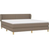  Box spring postelja z vzmetnico taupe 180x200 cm blago, (20791223) | Shoptok.si