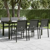  Vrtni blagovaonski stol crni 200 x 100 x 74 cm čelik i staklo | shoptok.hr