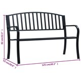  Vrtna klupa 125 cm crna čelična | shoptok.hr
