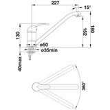 Blanco 521751 Daras F vrtljiva kuhinjska armatura za pod okno | Shoptok.si