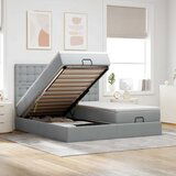 Maison Chic Otomanski Posteljni okvir - Dvoposteljna postelja - Zakonska postelja z vzmetnicami siv 180x200 cm blago-J1176, (21770711) | Shoptok.si