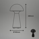 BRILONER LED prigušiva, punjiva, dodirna spoljašnja stolna lampa LED/2,6W/5V 3000K IP44 crna | Eponuda.com