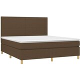  Box spring postelja z vzmetnico temno rjava 180x200 cm blago, (20899868) | Shoptok.si